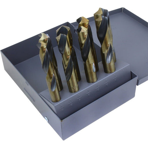 8 pc Silver Deming Drill Bit Set in Metal Box Industrial Grade - ToolPlanet