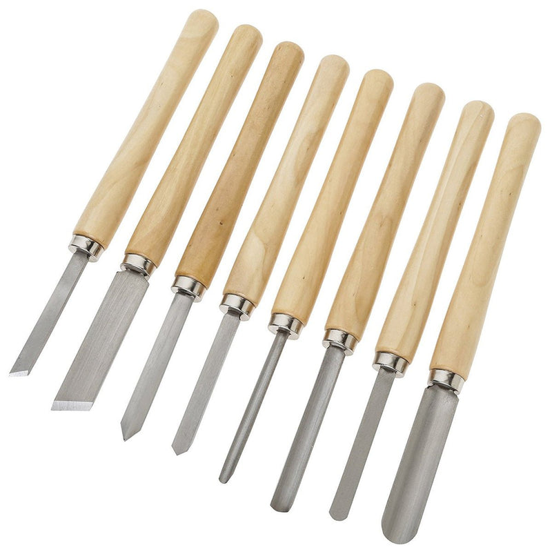 8 Pc. Wood Lathe Chisel Set Woodworking Turning Tools - ToolPlanet