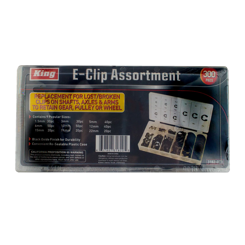 Retail packaging of E-clip assortment set