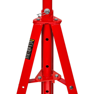 Close-up of tripod on heavy-duty hoist jack stand