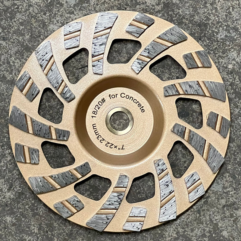 XP Diamond 7" Concrete Grinding Wheel Super Turbo Cup 7/8" arbor
