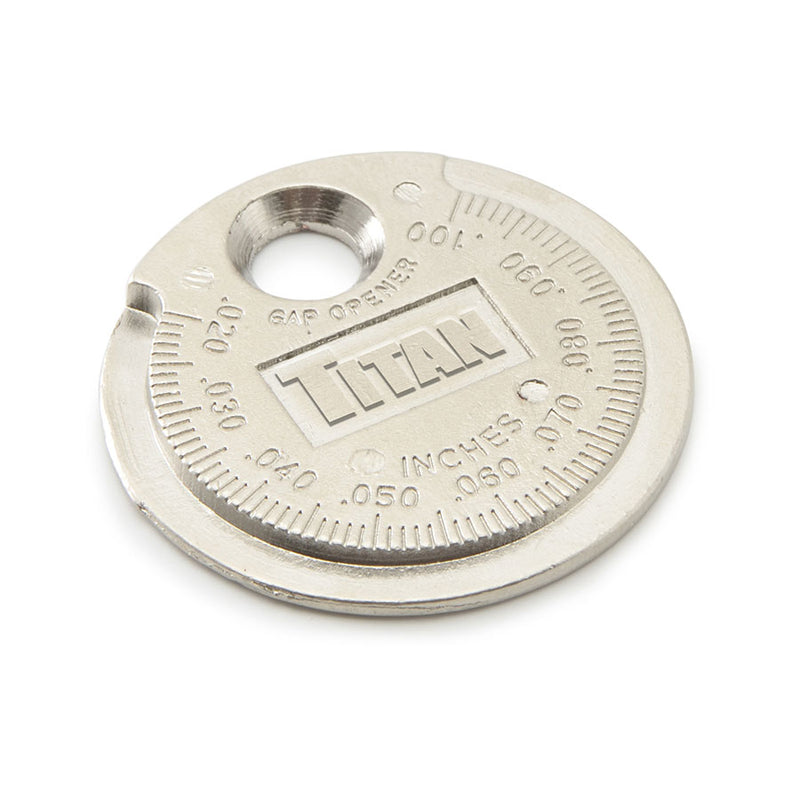 Titan Spark Plug Gap Gauge – Tapered Edge & Wire Adjust Tool – 33002