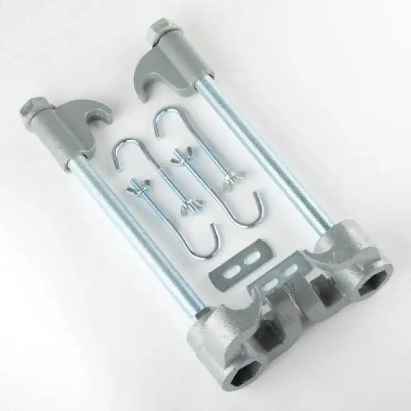 Complete kit packed with all safety pins and brackets on a neutral background.
