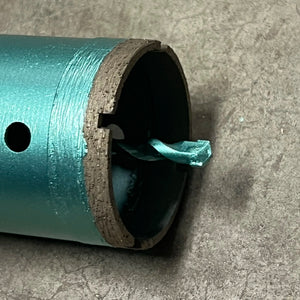 close-up of diamond cutting edge on core drill bit