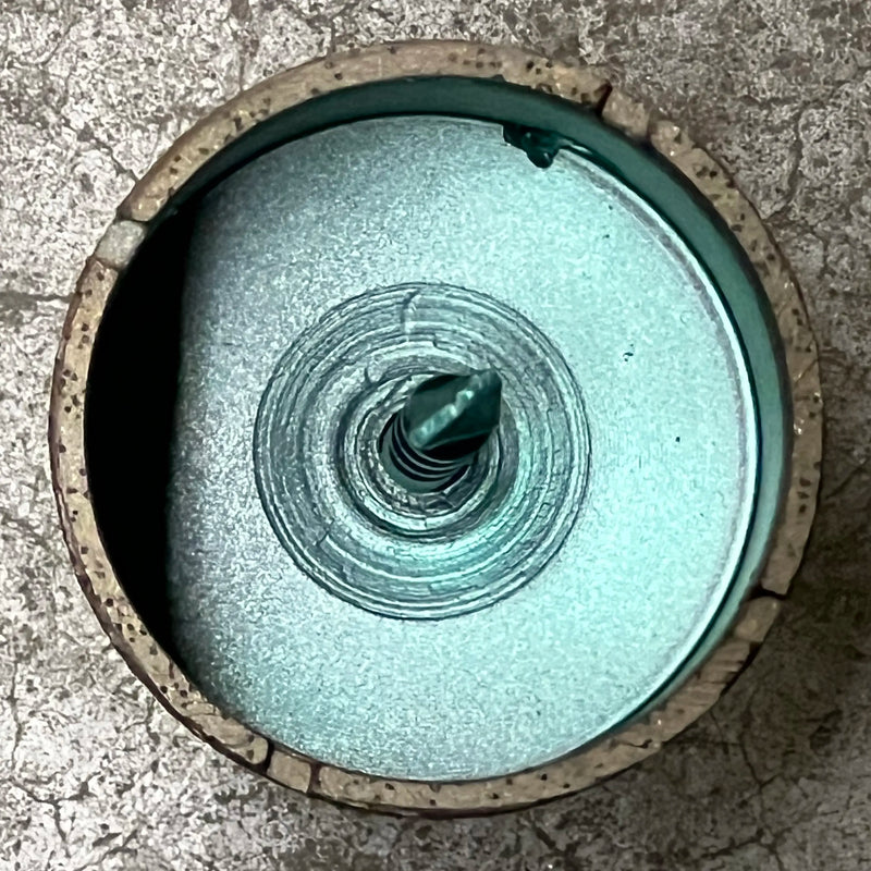 interior view of diamond core drill bit with pilot bit installed