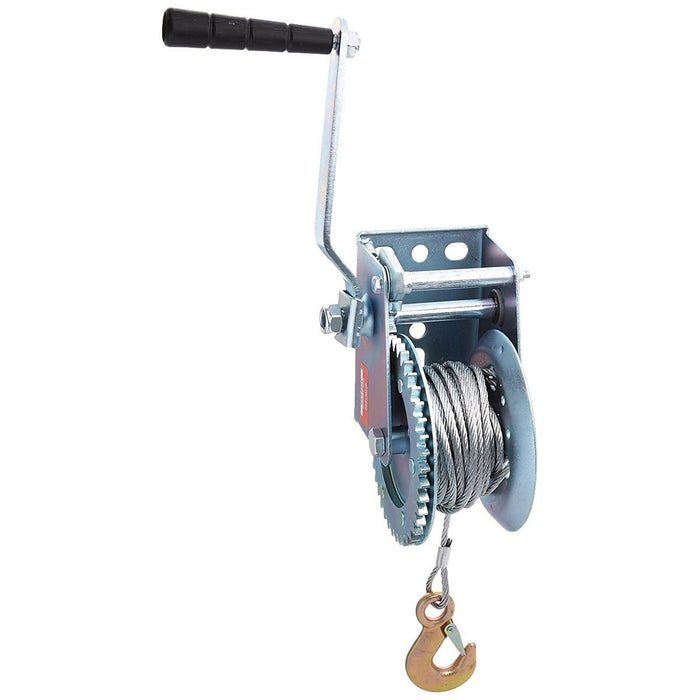 Hand Cable Winch 1200 lb Capacity Crank Geared - ToolPlanet