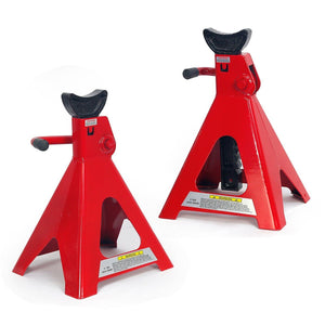 Heavy-Duty 12-Ton Jack Stands (Set of 2) for Trucks, Trailers, and Equipment | Adjustable Height, Self-Locking Ratchet | Steel Construction - ToolPlanet