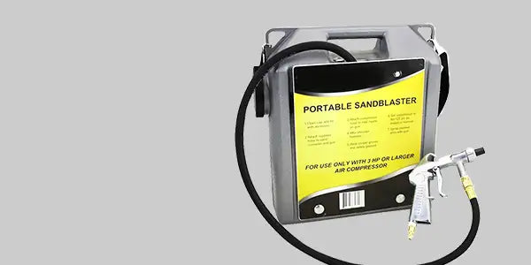 portable air sandblaster with spray gun and hose