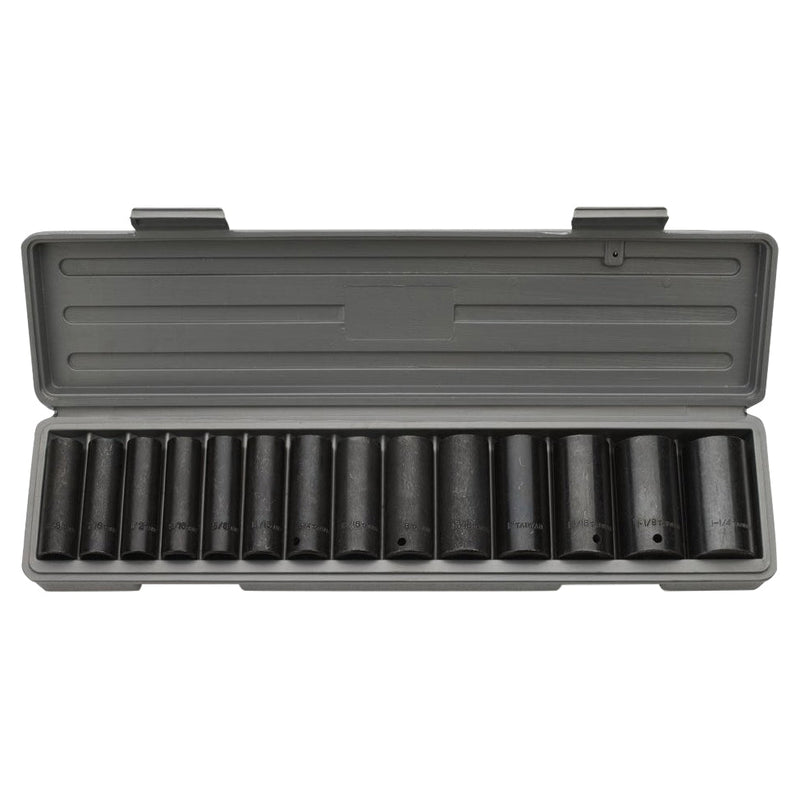 Impact Socket Set Deep Well Metric 1/2 Drive 15 pc. 11 - 32mm - ToolPlanet