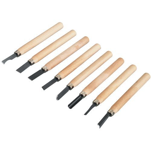 Mini Wood Handle Woodworking Carving Chisel Set, 8 Piece - ToolPlanet