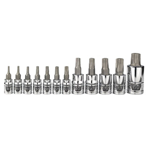 Neiko 10085A 12 Pc. Tamper Star Plus Socket Bit Set - ToolPlanet