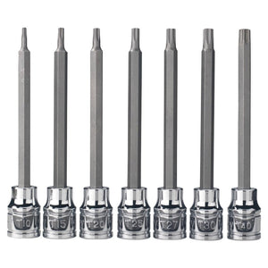 Neiko Long 7 pc 3/8 Inch Star Tamperproof Bit Socket Set 10062A - ToolPlanet