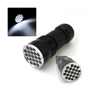 Pocket Flashlight Mini LED Aluminum Light 21 LEDs Black - ToolPlanet