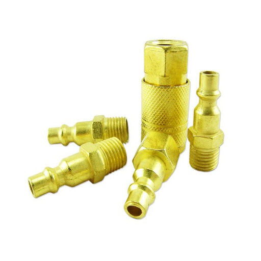 Quick Connect Air Fittings Compressor Hose 5 pc Brass Coupler Adapter - ToolPlanet