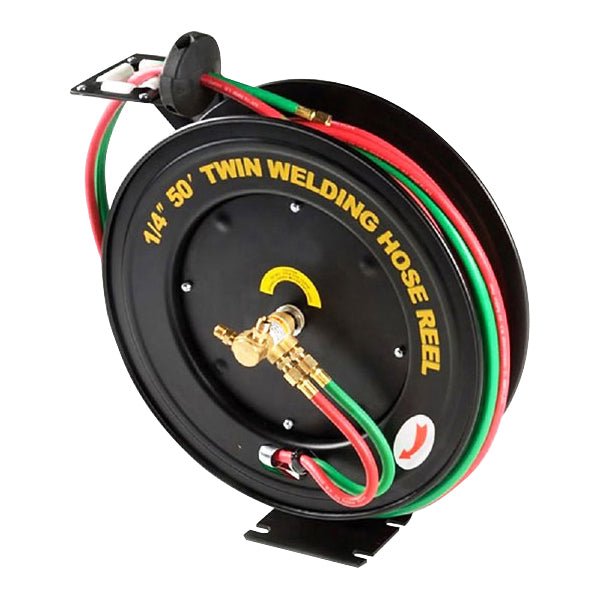 thumbnail image 2 of PowerWeld RHR50 Retractable Twin Welding Hose Reel - 50 Ft 1/4" Neoprene Hose For Oxygen & Fuel Gases 2 of 10
