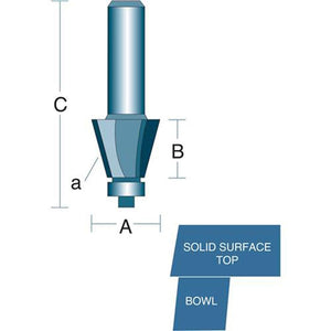 Roman Carbide 10 degree Bevel Bowl Router Bit 1/2" Shank DC1664 - ToolPlanet