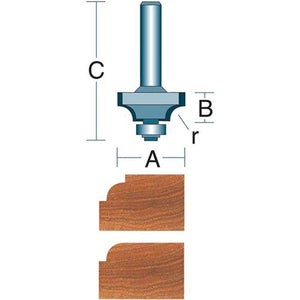 Roman Carbide 1/16 Inch Radius Beading Router Bit 1/4" Shank DC1157 - ToolPlanet