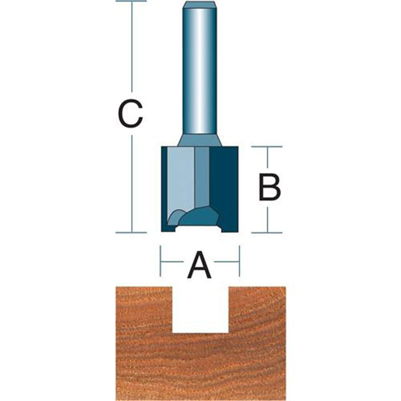 Roman Carbide 1/2 " Double Fluted Straight Router Bit 1/4 Shank DC1004 - ToolPlanet