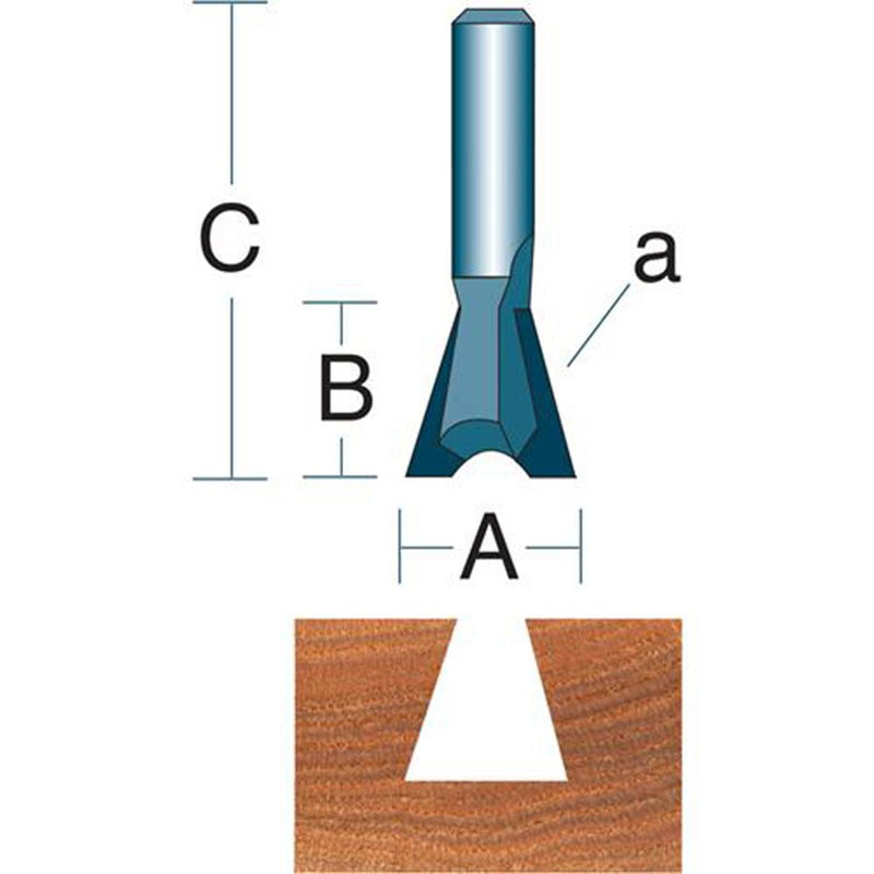 Roman Carbide 1/2 Inch 14 degree Dovetail Router Bit 1/4" Shank DC1069 - ToolPlanet