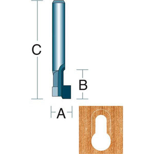 Roman Carbide 1/2 Inch Keyhole Router Bit 1/4" Shank DC1358 - ToolPlanet