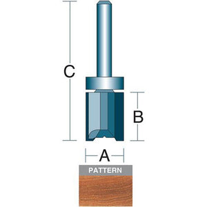 Roman Carbide 1/2 Inch Pattern Router Bit 1/4" Shank DC1306 - ToolPlanet