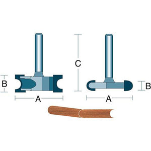 Roman Carbide 1/4 Inch Boat Flute Router Bit 1/4" Shank DC1378 - ToolPlanet