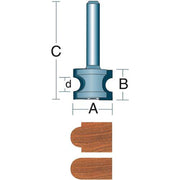 Roman Carbide 1/4 Inch Bull Nose Router Bit 1/4" Shank DC1022 - ToolPlanet