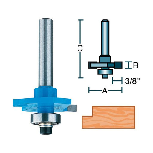 Roman Carbide 1/4 Inch Rabbeting Router Bit 1/2" Shank DC1049 - ToolPlanet