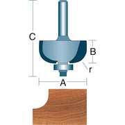 Roman Carbide 1/4 Inch Radius Cove Router Bit 1/4" Shank DC1141 - ToolPlanet