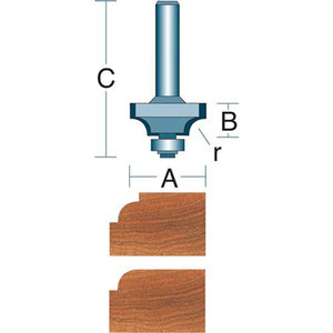 Roman Carbide 1/8 Inch Radius Beading Router Bit 1/4" Shank DC1158 - ToolPlanet