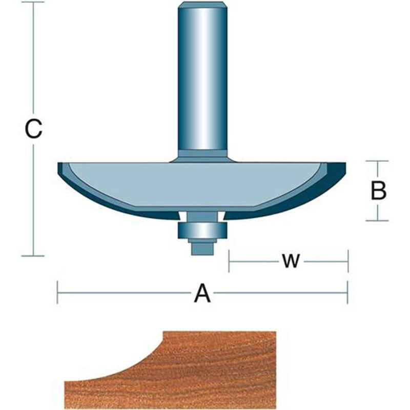 Roman Carbide 2-5/8 Inch Convex Panel Router Bit 1/2" Shank DC1403 - ToolPlanet