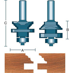 Roman Carbide 2 Classical Stile Rail Router Bit Set 1/2 Shank DC1651 - ToolPlanet