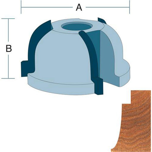 Roman Carbide 2 Inch Cove Moulding Shaper Cutter 3-1/2 Dia. DC2202 - ToolPlanet