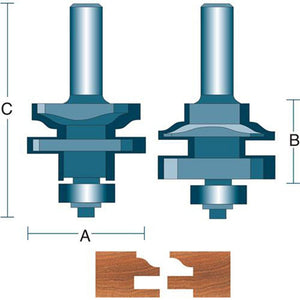 Roman Carbide 2 Pc. Roman Ogee Stile and Rail Router Bit Set DC1395 - ToolPlanet