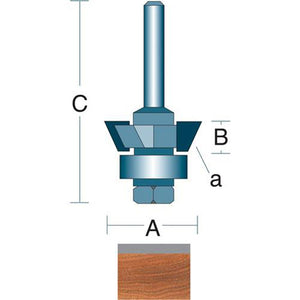 Roman Carbide 22 degree Bevel Trim Router Bit 1/4" Shank DC1086 - ToolPlanet