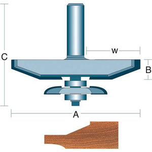 Roman Carbide 3 Inch 15 degree Face Cut Panel Router Bit DC1408 - ToolPlanet