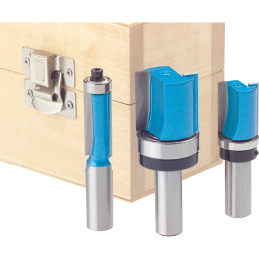 Roman Carbide 3 Pc. Straight Flush Trim Router Bit Set 1/2 DC1830 - ToolPlanet