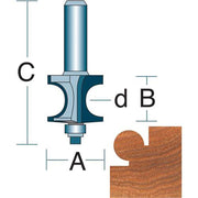 Roman Carbide 3/16 In. Corner Bead Cutter Router Bit 1/4" Shank DC1544 - ToolPlanet