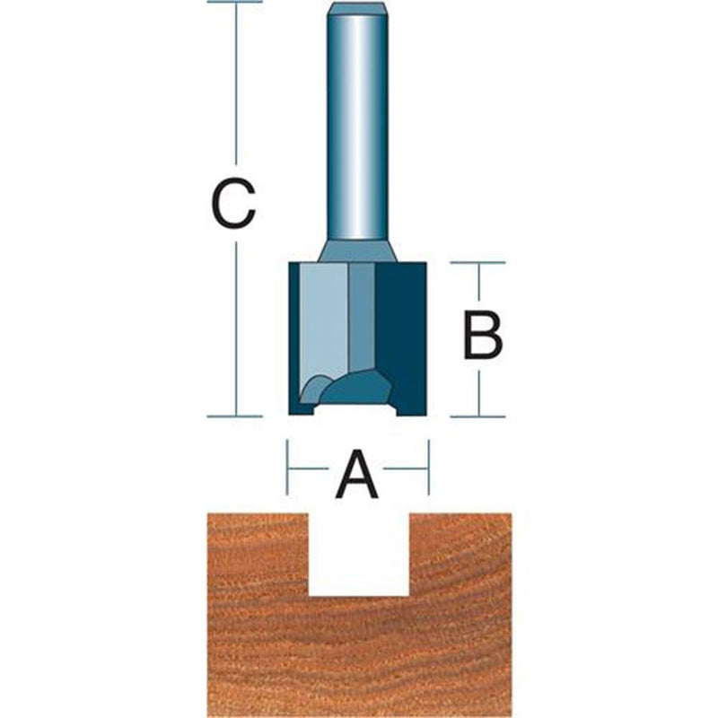 Roman Carbide 3/4" Double Fluted Straight Router Bit 1/2 Shank DC1016 - ToolPlanet