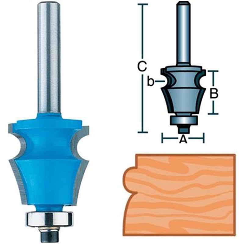 Roman Carbide 3/8 Inch Edge Bead Router Bit 1/2" Shank DC1123 - ToolPlanet