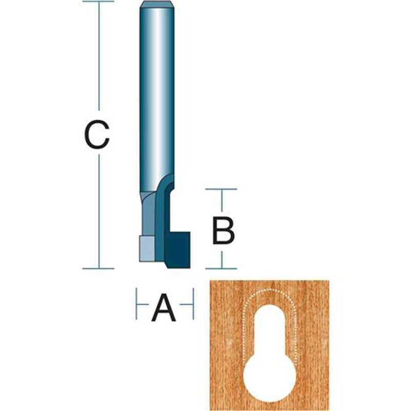 Roman Carbide 3/8 Inch Keyhole Router Bit 1/4" Shank DC1359 - ToolPlanet