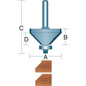 Roman Carbide 5/8 Inch Chamfer Router Bit 1/4" Shank DC1130 - ToolPlanet