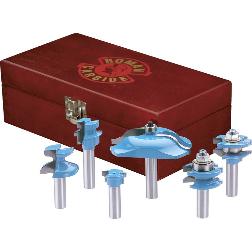 Chicago Rail Router Bit Roman Carbide 6 Pc. Stile Rail Router Bit Set 1-2 DC1825 - ToolPlanet