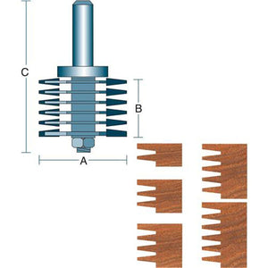 Roman Carbide Adjustable Finger Joint Router Bit 1/2" Shank DC1682 - ToolPlanet
