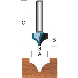 Roman Carbide Beading / Roundover Router Bit 1/2" Shank DC1324 - ToolPlanet