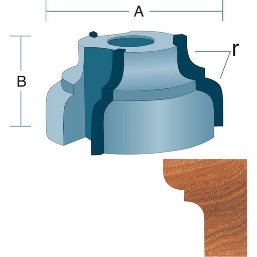 Roman Carbide Cove and Bead 1/2 Inch Bore Shaper Cutter DC2017 - ToolPlanet