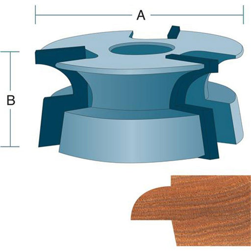 Roman Carbide Door Lip Anticlockwise Shaper Cutter 3/4 In Bore DC2102 - ToolPlanet