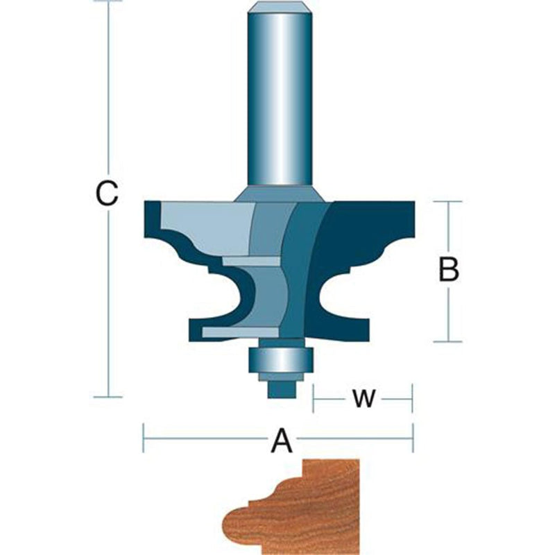 Roman Double Router Bit Roman Carbide Double Cove Bead Router Bit 1-2 Shank DC1425 - ToolPlanet