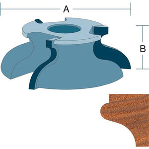 Roman Carbide Ogee and Bead Shaper Cutter 3/4 Inch Bore DC2100 - ToolPlanet