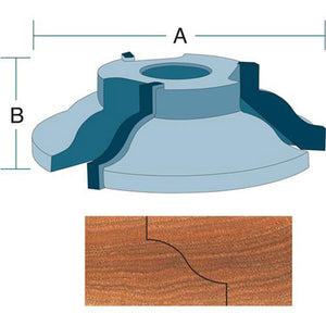Roman Carbide Reverse Detail Ogee Shaper Cutter 3/4 Inch Bore DC2128 - ToolPlanet